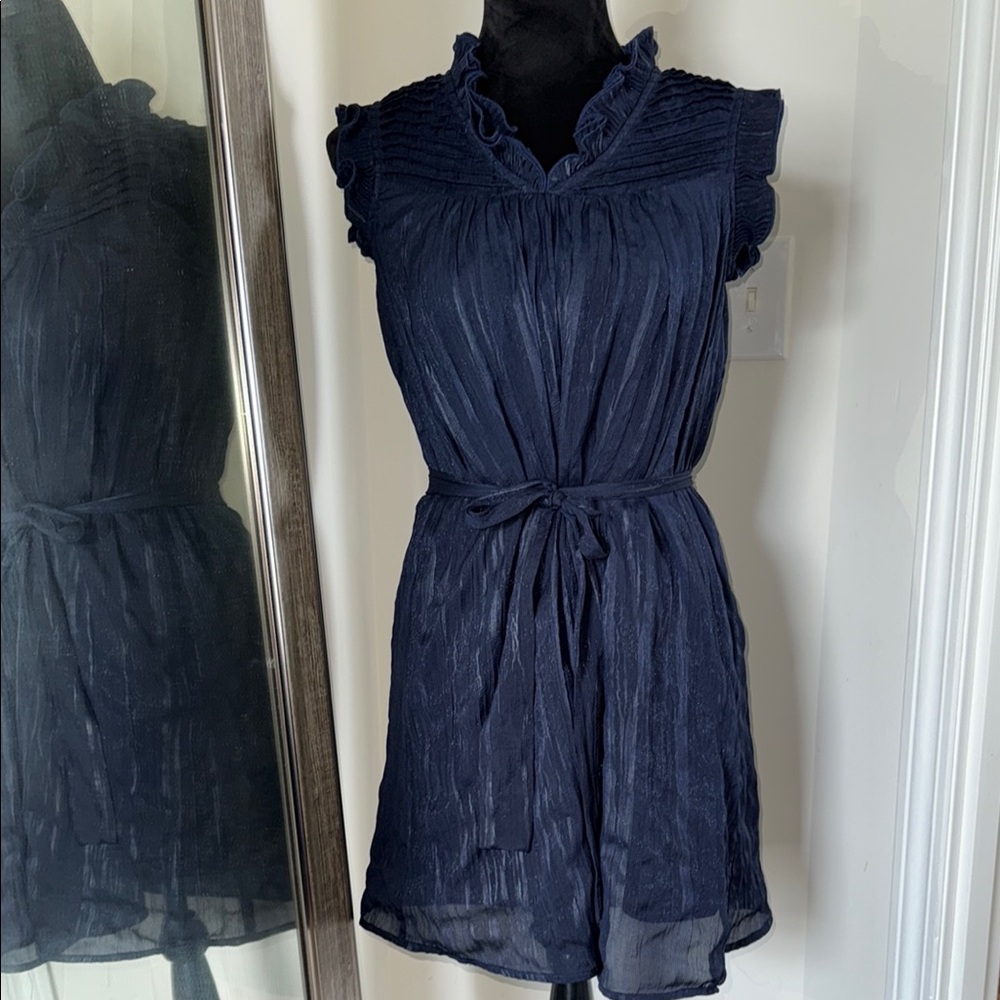Ya Los Angeles Blue Ruffled Tie Front Sundress
